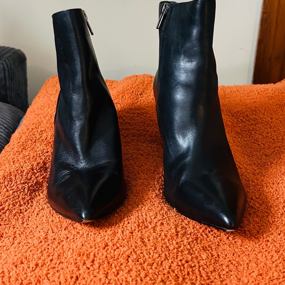 Black Leather Ankle Boots